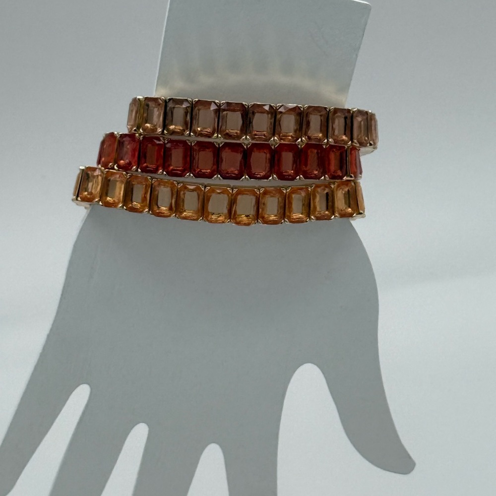Ann Taylor Trio of Bracelets Gold & Gemstones - Picture 5 of 7